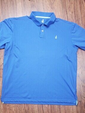 Johnnie-O West Coast Prep Solid Polo Blue XL Short Sleeve Golf Cotton Polyester